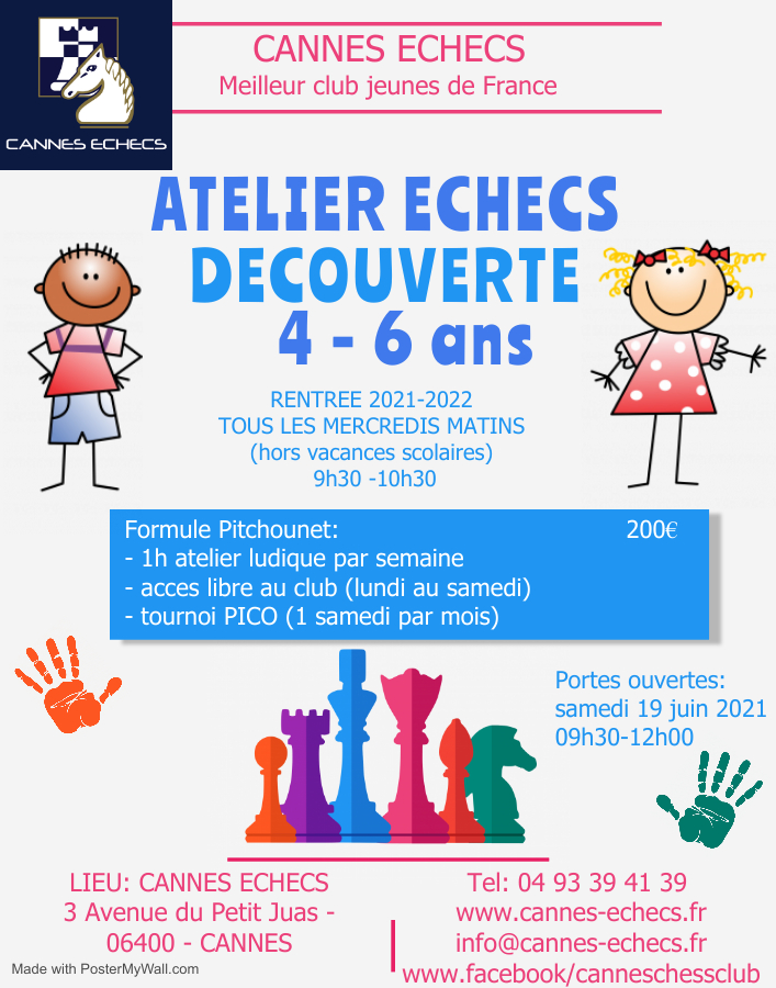 ATELIER DECOUVERTE POUR LES 4-6 ANS A LA RENTREE !