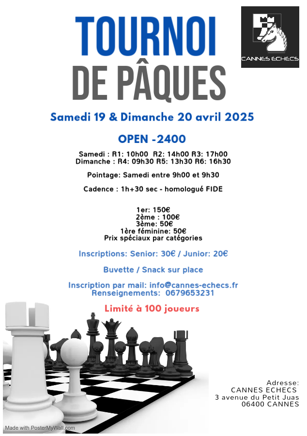 TOURNOI DE PAQUES - 19 et 20 avril 2025 TOURNOI DE PAQUES - 19 et 20 avril 2025