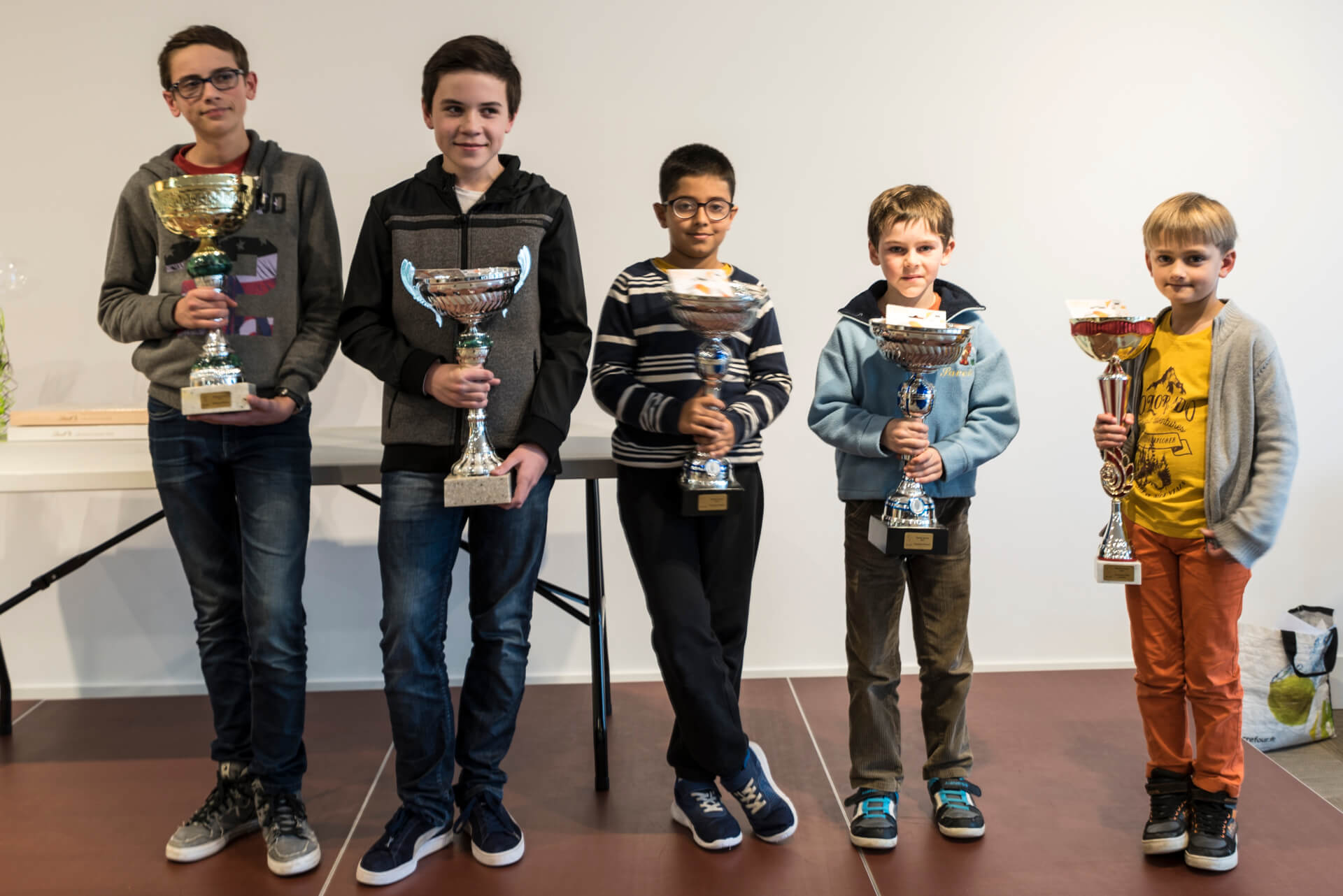 Vincent et Rajat avec les autres lauréats jeunes