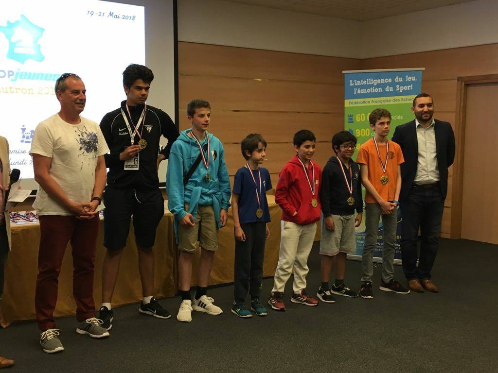 Rajat médaille d'or au 6ème échiquier