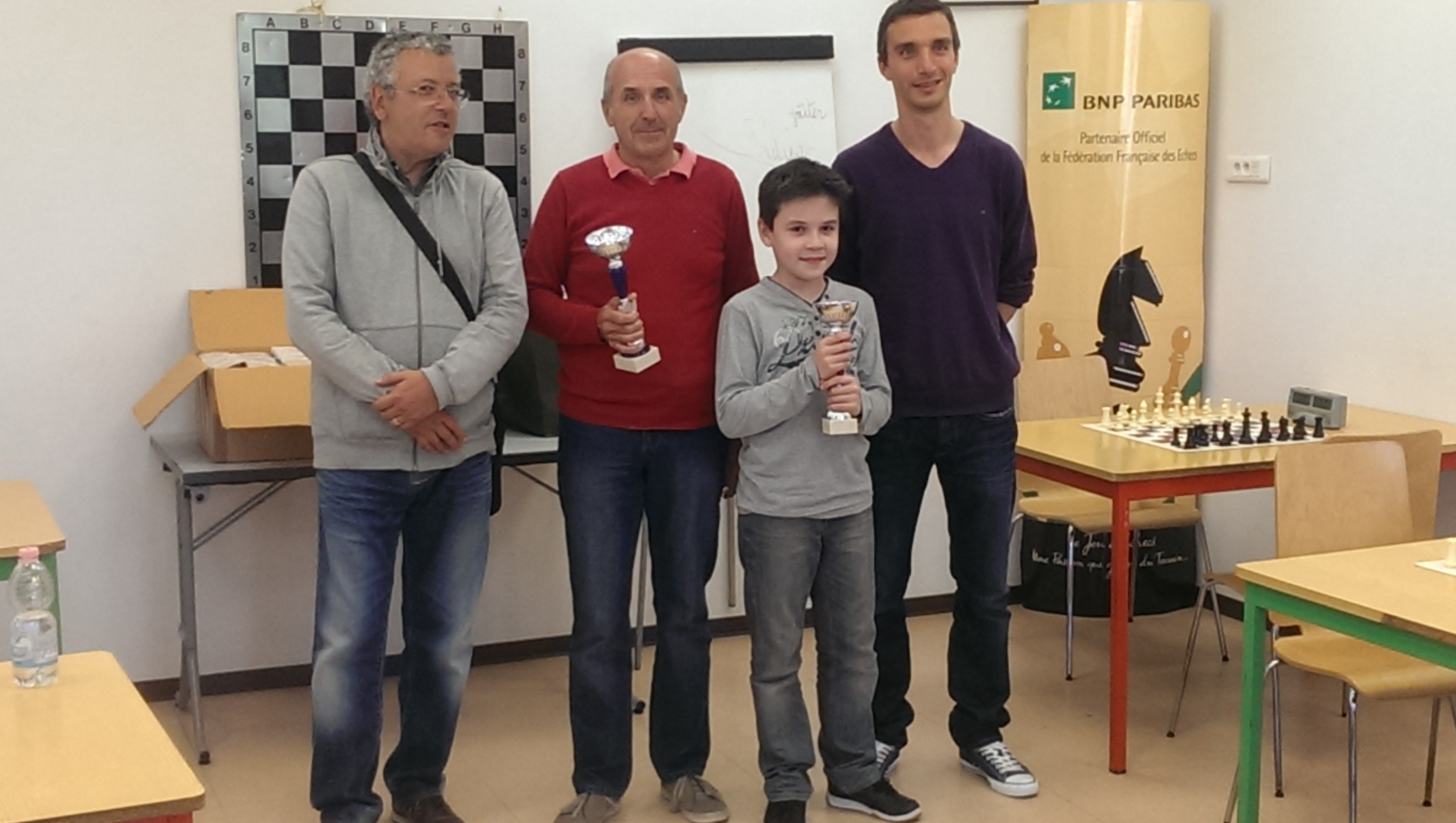 Le podium: Lionel entouré de Daniel et Vincent