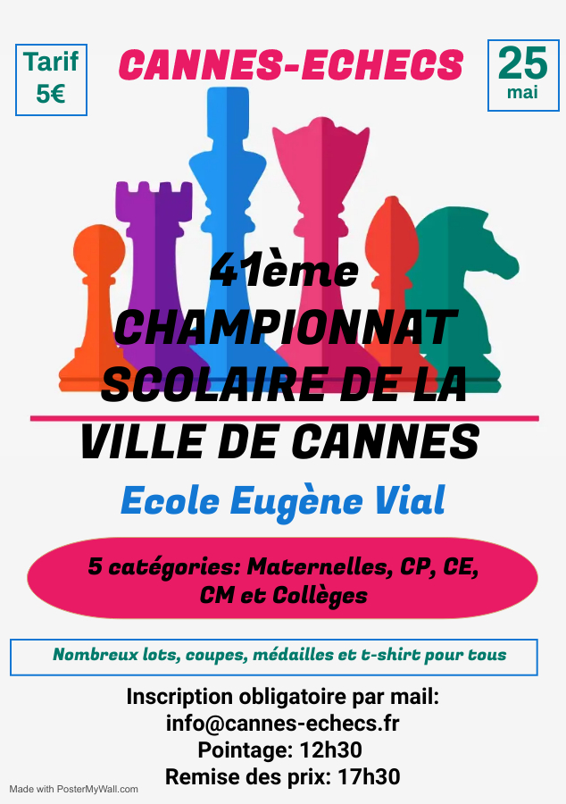 41ème CHAMPIONNAT SCOLAIRE DE LA VILLE DE CANNES - 25 MAI 2024