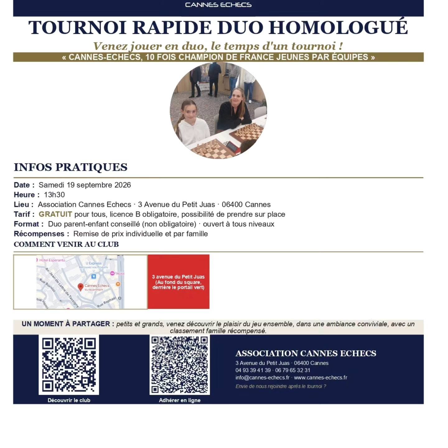 ✨️♟️TOURNOI RAPIDE DE RENTRÉE HOMOLOGUÉ - 19 SEPTEMBRE♟️✨️