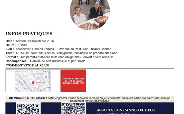 ✨️♟️TOURNOI RAPIDE DE RENTRÉE HOMOLOGUÉ - 19 SEPTEMBRE♟️✨️